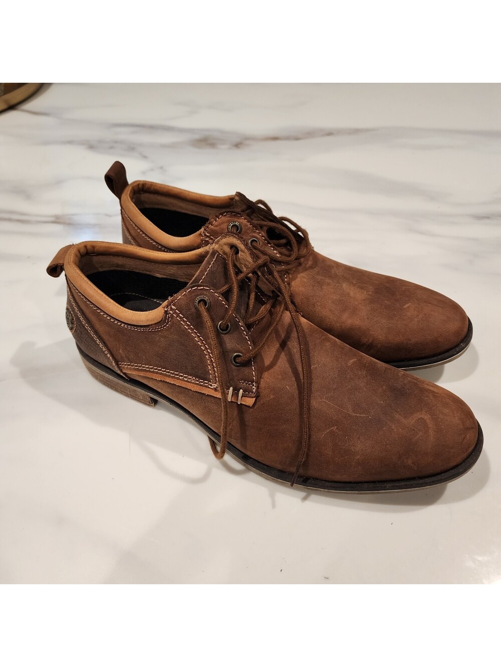 Steve Madden Menโs Brown Leather Oxford Dress Shoes Size 12D New